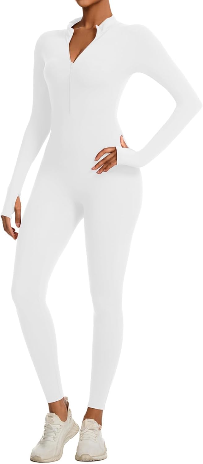 Speerise Women Long Sleeve One Piece Workout Jumpsuit Romper