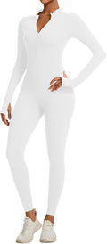 Women Long Sleeve One Piece Workout Jumpsuit Romper Bodysuit