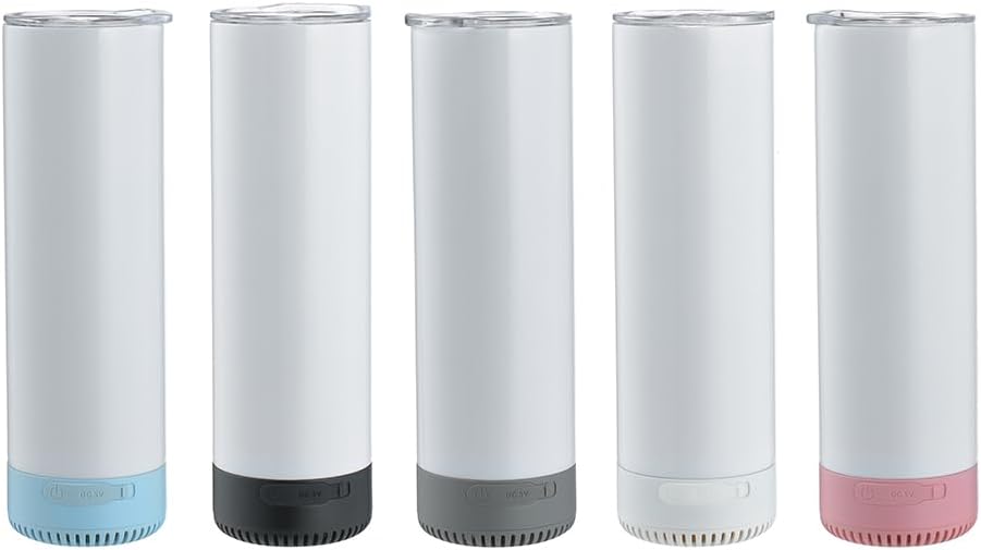 5Pack 20 oz Bluetooth Sublimation Printed Speaker Tumbler Set
