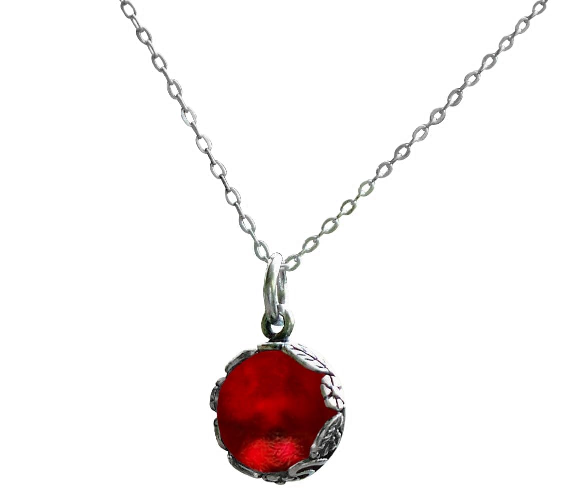 Handmade Vintage Red Necklace from Recycled Beer Bottle Glass