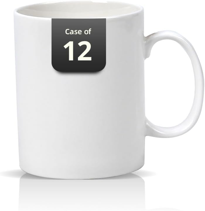 Bone China Commercial Grade Elegance White Mug Set of 12