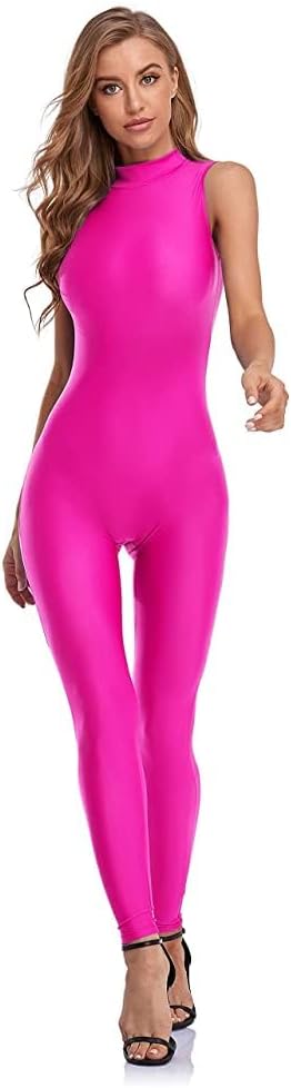 Speerise Women Sleeveless Turtleneck Romper for Yoga Workout