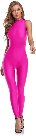 Speerise Women's Turtleneck Sleeveless Romper for Yoga and Fitness