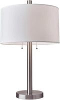 Adesso Boulevard Table Lamp, 28 in - Modern Brushed Steel Bedside