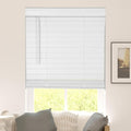Faux Wood Blinds 2in Slat Cordless with Classic Valance - Pure White