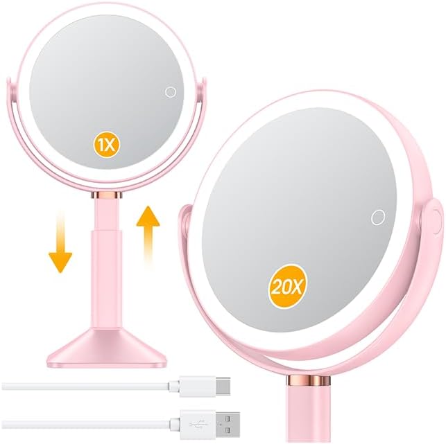 Gospire 20X Magnifying Vanity Mirror with Lights for Makeup