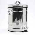 Small Trash Can with Lid 5L Stainless Steel Round Step Can - Retro