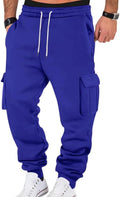 Mens Fleece Cargo Sweatpants Heavyweight Baggy Jogger Pants - Warm