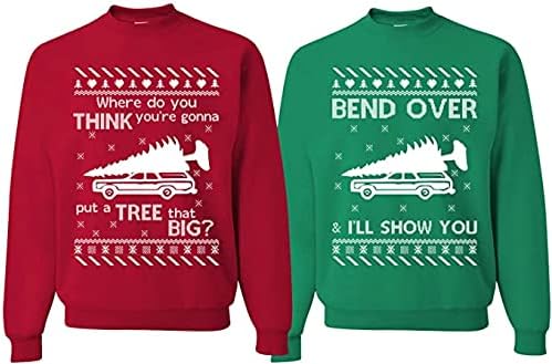 Ugly Christmas Sweatshirt for Couples by Wild Custom Apparel