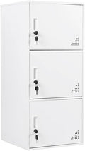 3 Door Metal Locker Steel Storage Cabinet - Secure Vertical Storage