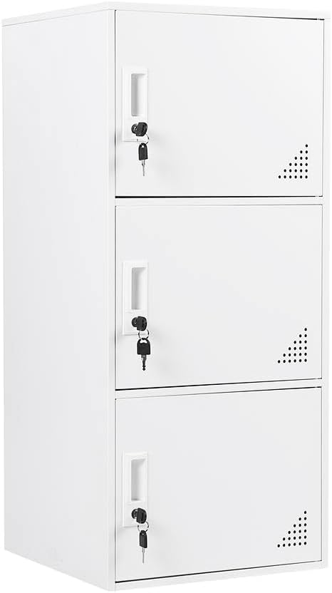 3 Door Metal Locker Storage Cabinet for Office and Home Use