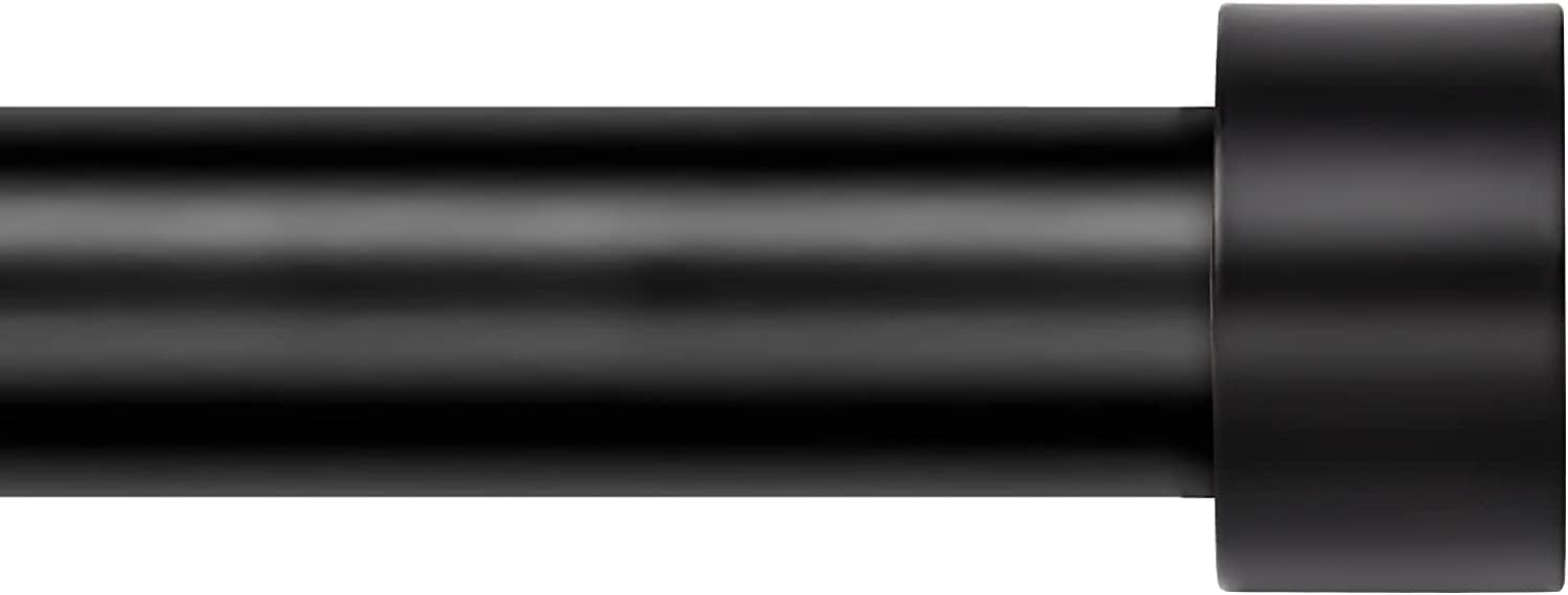 Adjustable Heavy Duty Black Curtain Rod Set