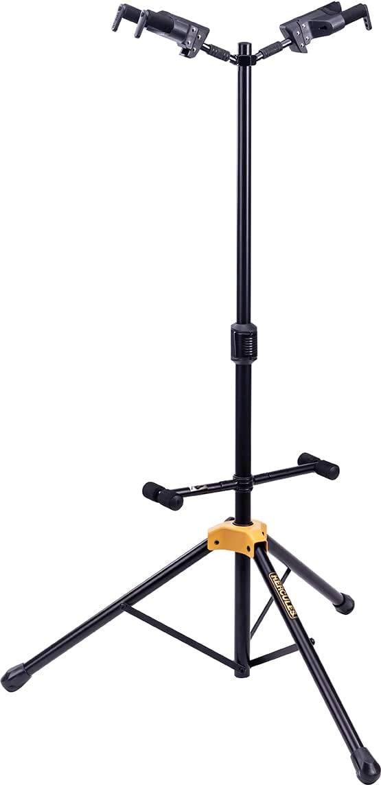 Hercules Dual Guitar Stand: Auto Grip System, Foldable Yoke