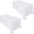 LTC LINENS 2 Pack Rectangular Tablecloth White 90 x 156 in