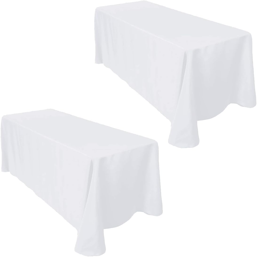 LTC Linens 2 Pack Rectangular Tablecloths for 8 Foot Tables