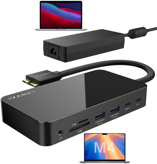 iVANKY 12-in-2 FusionDock 1 for M4 MacBook Dual Monitor Setup