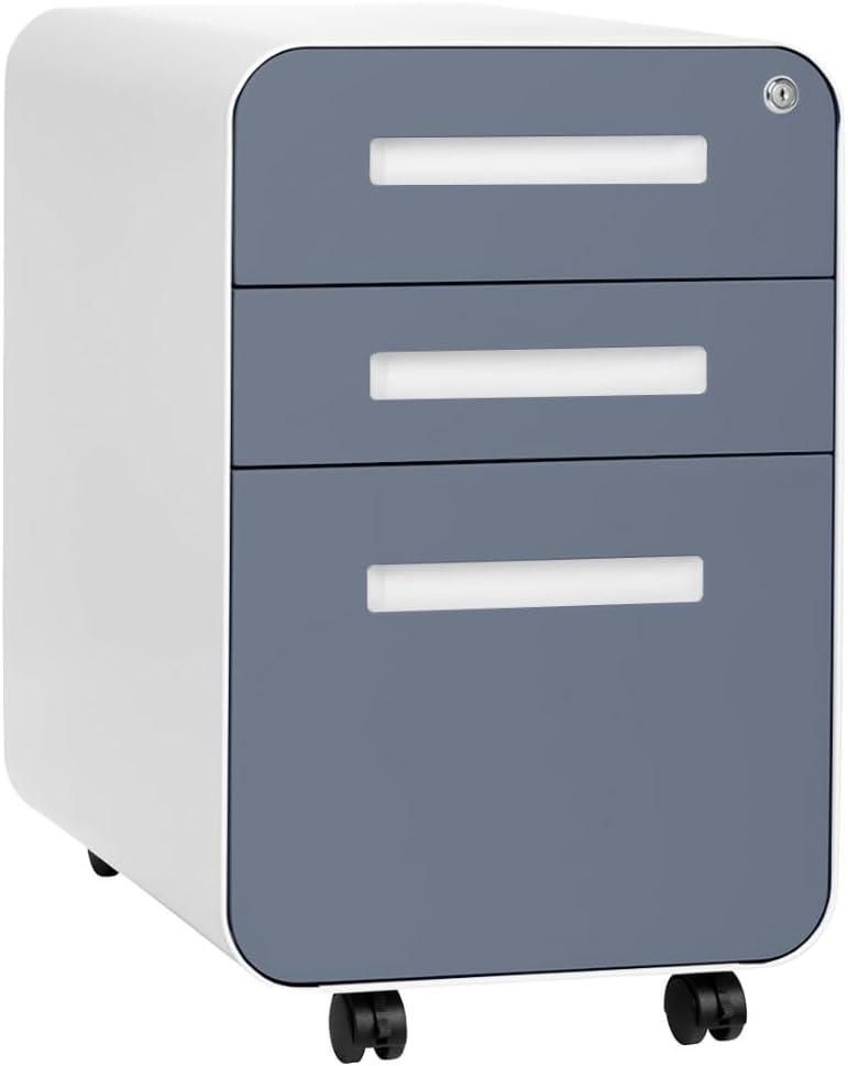 Stockpile 3 Drawer File Cabinet with Lock for Modern Offices