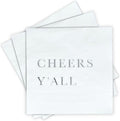 Silver Foil Cheers Christmas Napkins by Sunshine!