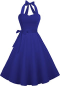Casual Halter Sundress Vintage A-Line Summer Dress - Flattering Fit