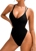 Sexy One Piece Monokini for Women - Backless High Cut Cheeky