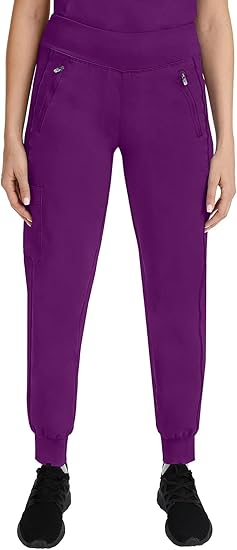 Healing Hands Jogger Scrubs for Women with Six Pockets in Purple