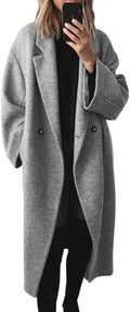 Women's Winter Double Breasted Wool Coat - Timeless Warm Trench
