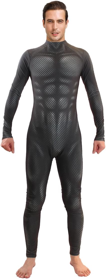 Men's Muscle Bodysuit Jumpsuit Full Body Compression Suit