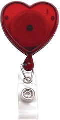 Heart Shaped Retractable Badge Reel - Cute Heavy Duty 25 Pack