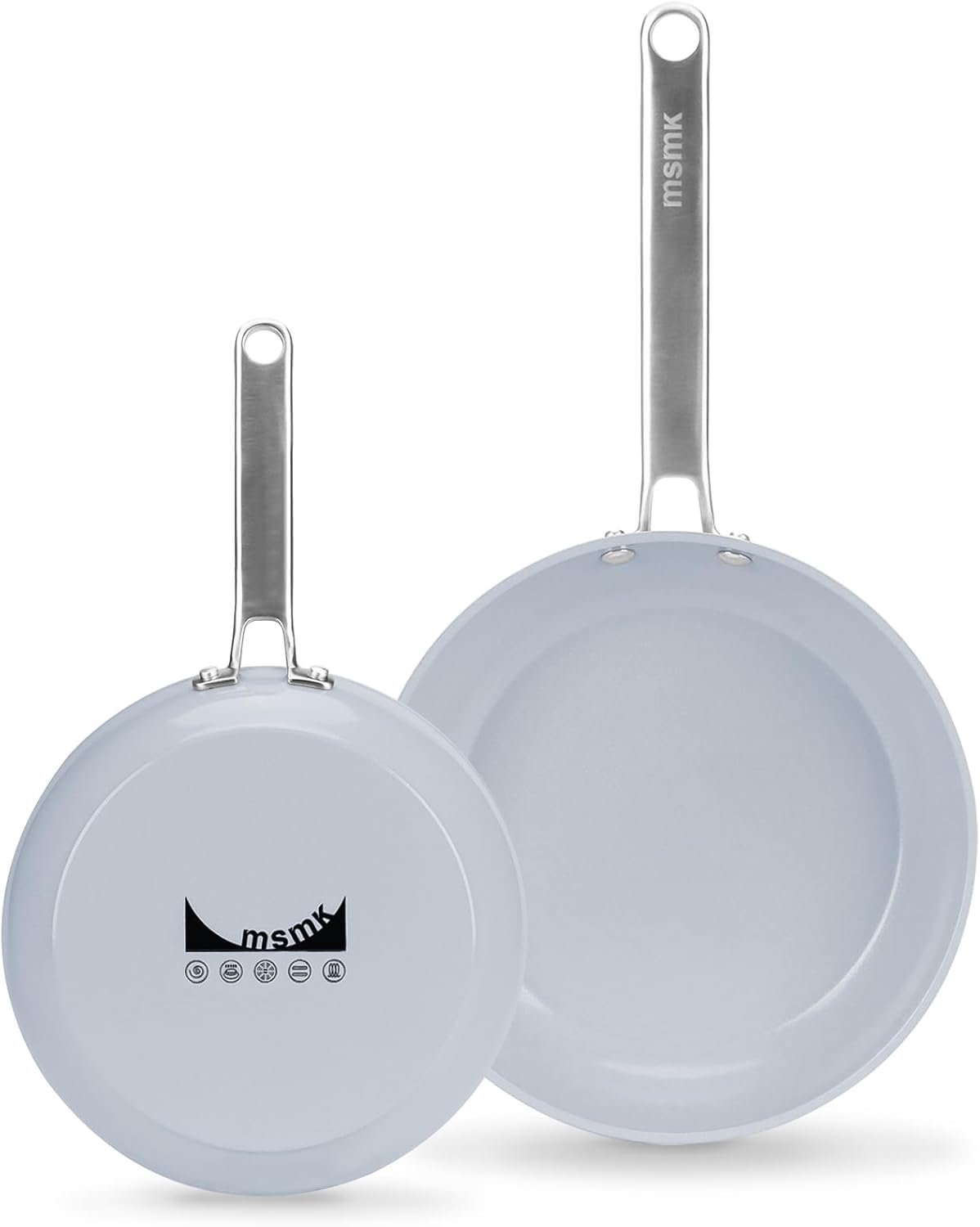 MsMk 8 inch and 10 inch Ceramic Non Stick Frying Pans Set