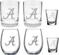 Alabama Crimson Tide Satin Etched 6 Piece Glass Combo Set - Team