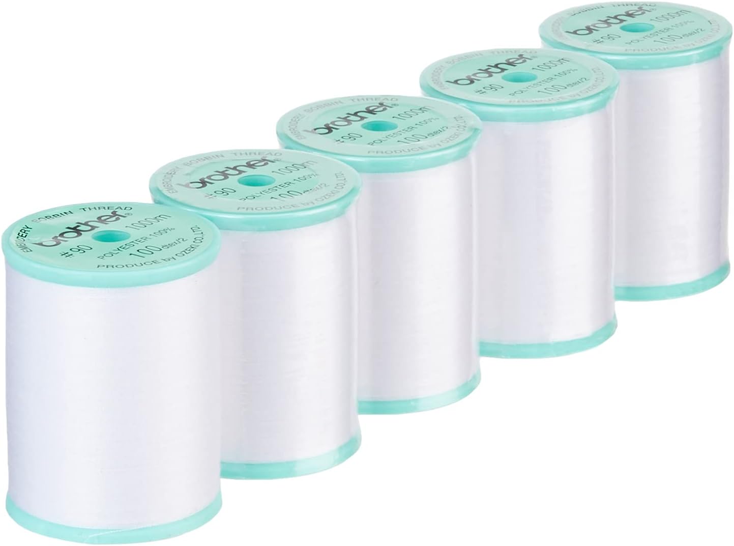 Brother 5-Pack White Embroidery Thread - 90-Weight