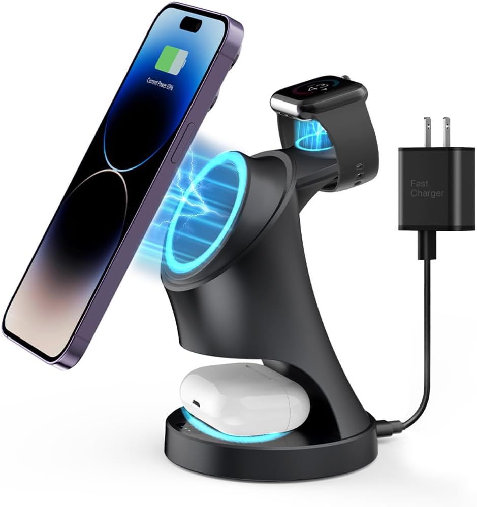 3 in 1 Charging Station for Apple Devices - Fast Mag-Safe Charger