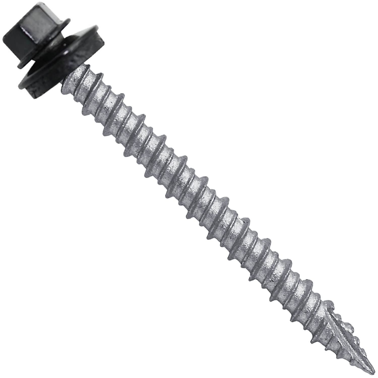 Metal Roofing Screws: 250 Pack of 10 x 2 in Black Hex Head
