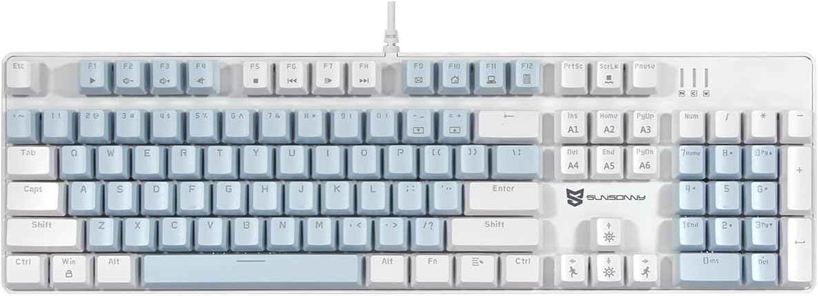 Mechanical Gaming Keyboard with Blue Switches and Backlit Design