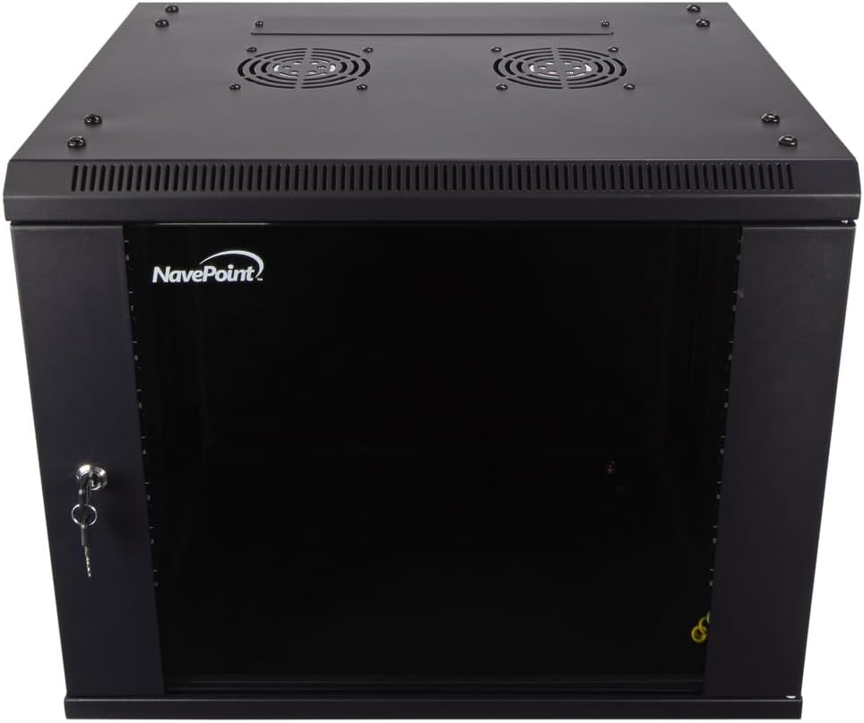 NavePoint 9U Server Cabinet Wall Mount Rack for IT and A/V Gear