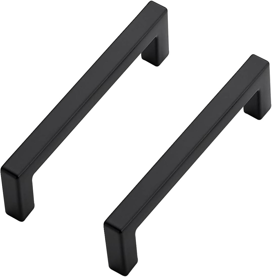 Ravinte 20 Pack Solid 3-1/2 Inch Center Matte Black Handles