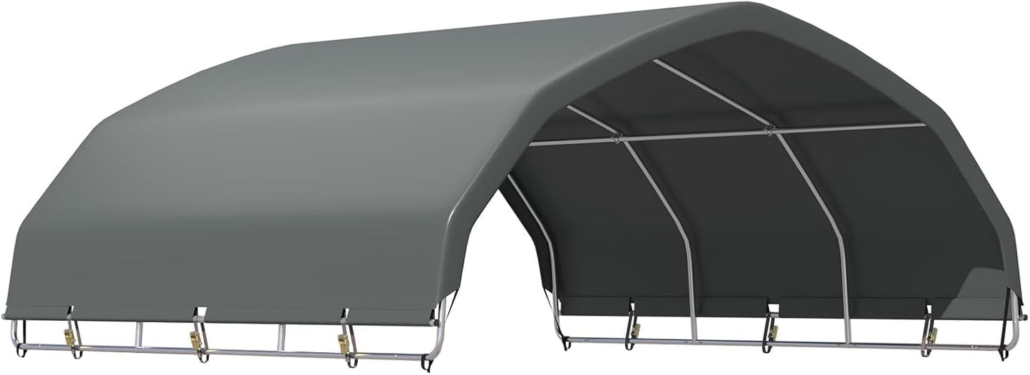 YOLENY 12ftx12ft Heavy Duty Round Canopy for Livestock Shelter