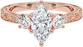 1 CT Marquise Moissanite Engagement Ring Colorless VVS1 - Art Deco
