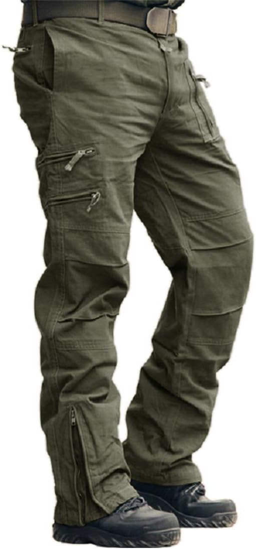 CRYSULLY Men's Tactical Cargo Pants for Work and Outdoor Use