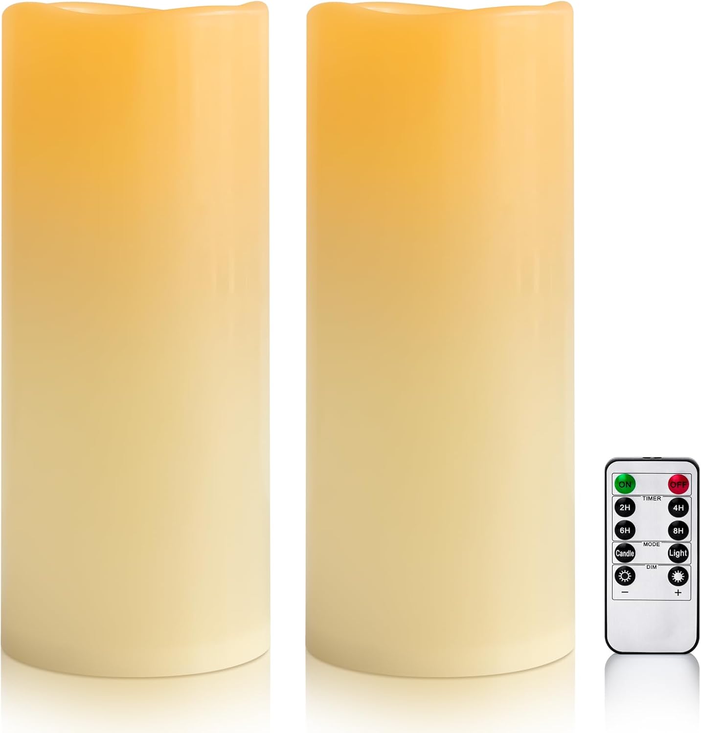 12 x 5 Ivory Waterproof Outdoor Flameless Candles Set of 2