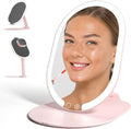 LED Rechargeable Portable Makeup Mirror with 3 Color Light Settings