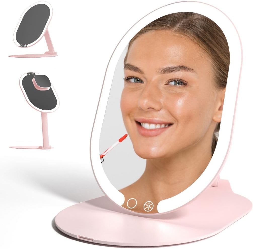 Fancii LED Rechargeable Portable Makeup Mirror for Travel