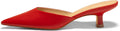 Womens Kitten Heel Mules Closed Pointed Toe Pumps - Comfortable 2.05in