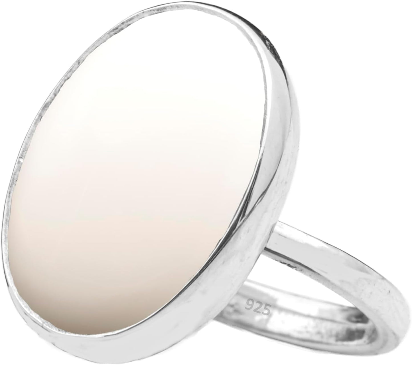 Natural Amazonite Crystal Ring in 925 Sterling Silver for Women