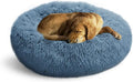 Round Fluffy Dog Bed for Small and Medium Dogs - Calming Donut