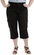 Lee Women's Plus Size Relaxed Fit Austyn Knit Waist Cargo Capri