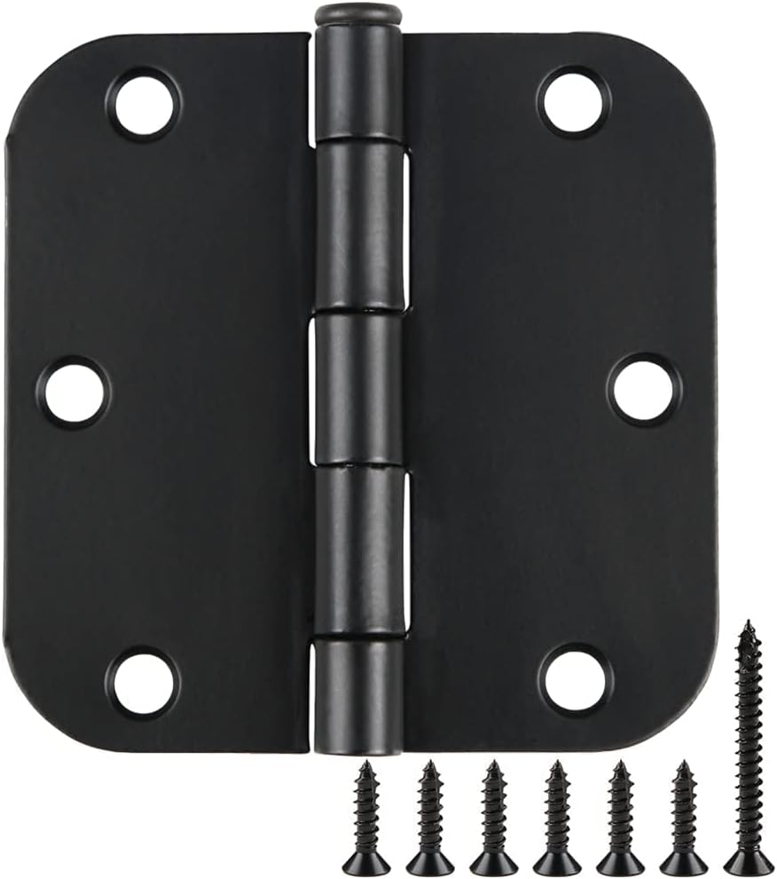 Rounded Door Hinges 3-1/2 inch Matte Black for Various Uses