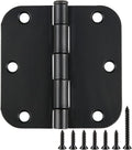 Rounded Door Hinges 3-1/2 in x 3.5 in Matte Black - Durable 48 Pack