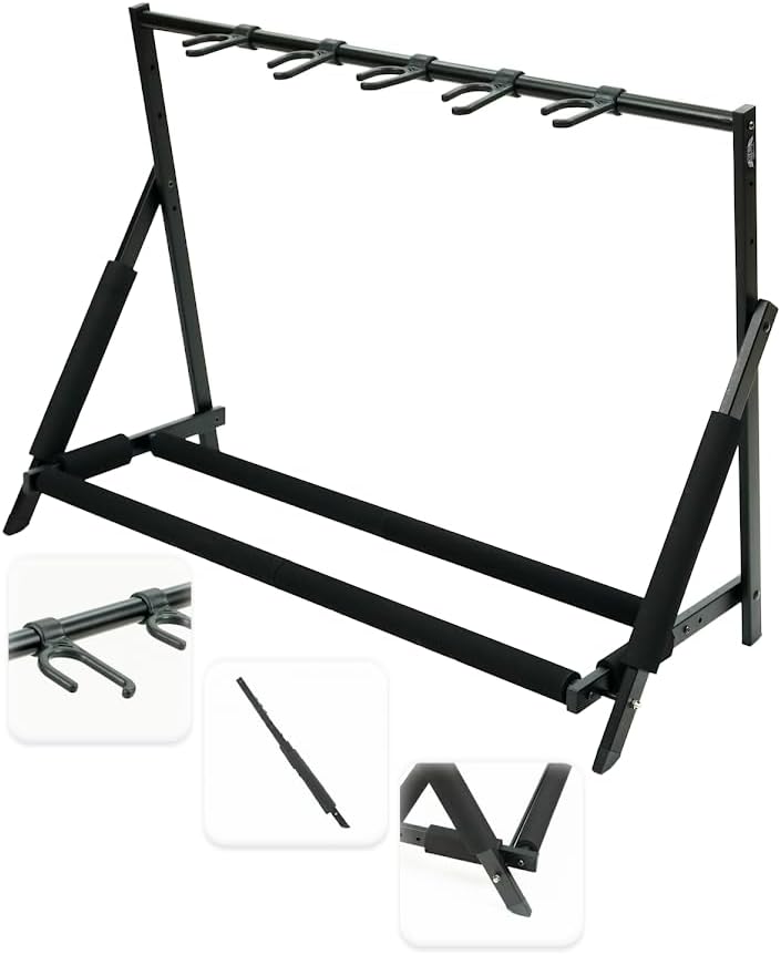 Multi Guitar Stand with Adjustable Height & Width for 5 Guitars
