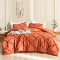 Andency Terracotta King Size Comforter Set (104x90 in) - Boho Tufted